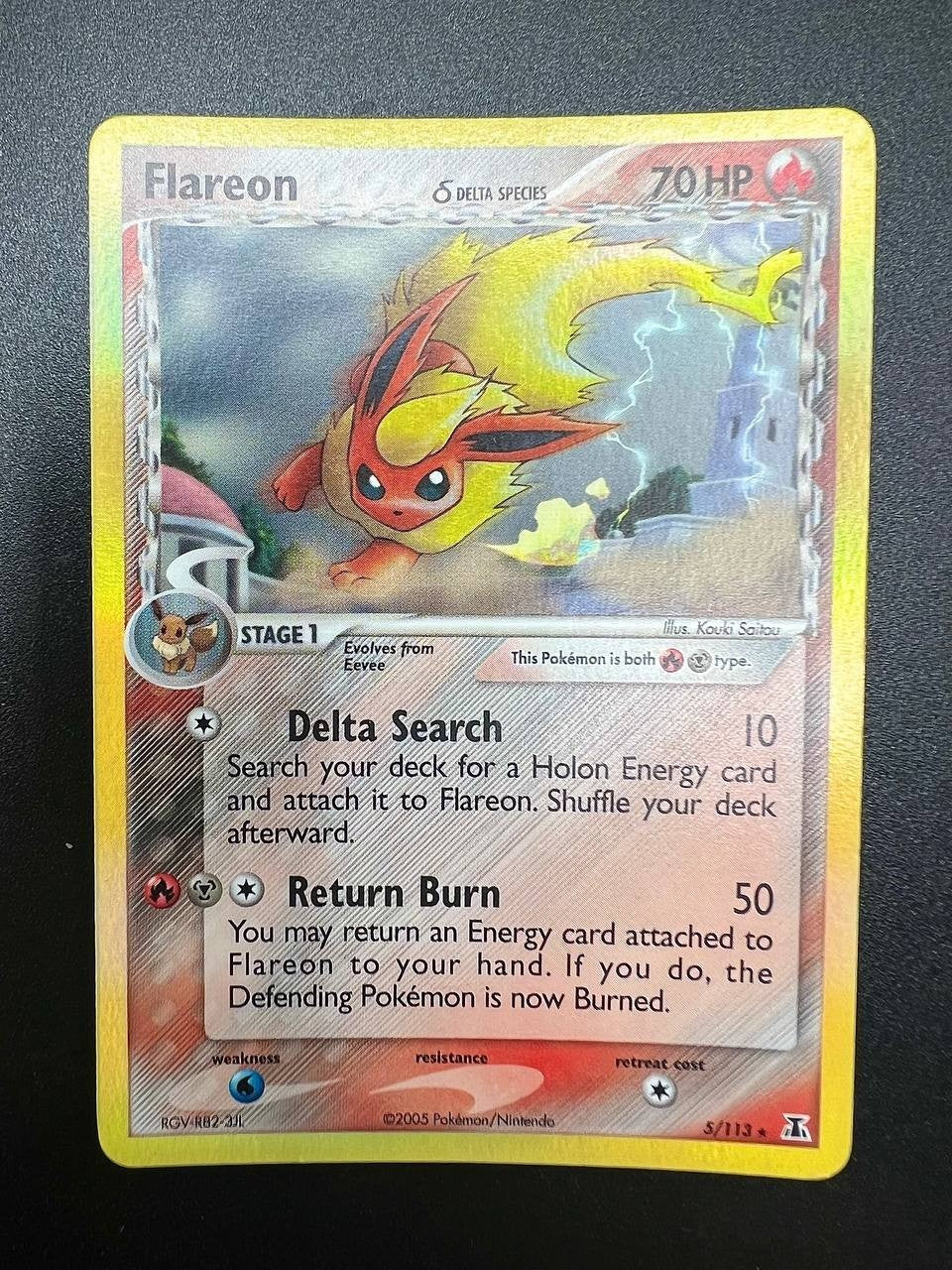 Carta Pokemon Flareon 5/113 set EX Delta Species Reverse Holo Inglese Near mint