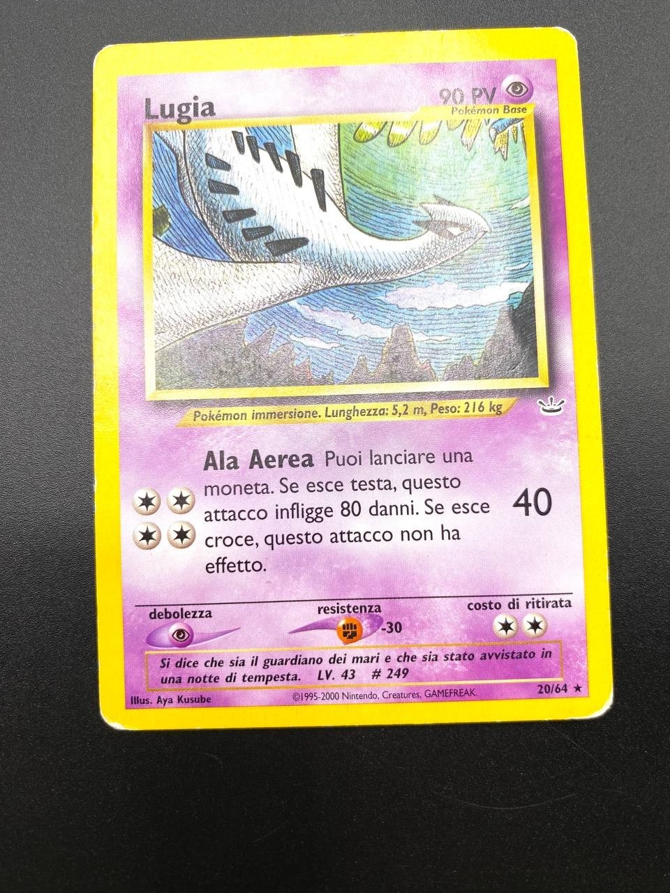 Carta pokemon Lugia 20/64 set Neo Revelation Italiano Poor Vintage No holo