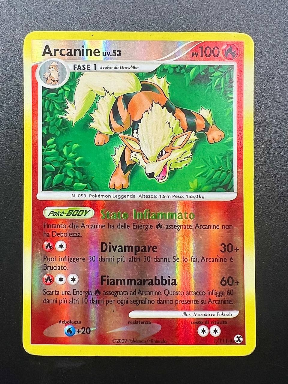 Pokemon Arcanine LIV. 53 1/111 L'ascesa dei rivali Reverse holo Italiano Good