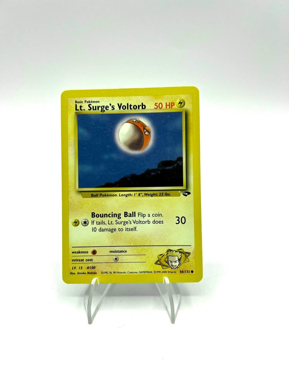 Pokemon Lt. Surge's Voltorb 86/132 set Gym Challenge Excellent Inglese Vintage