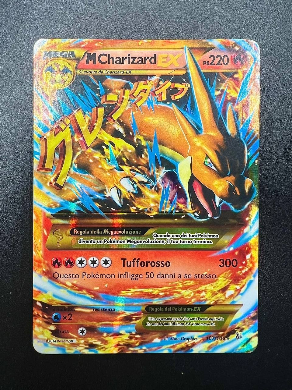 Carta Pokemon M Charizard EX 107/106 FLF Fuoco infernale Holo Italiano Played