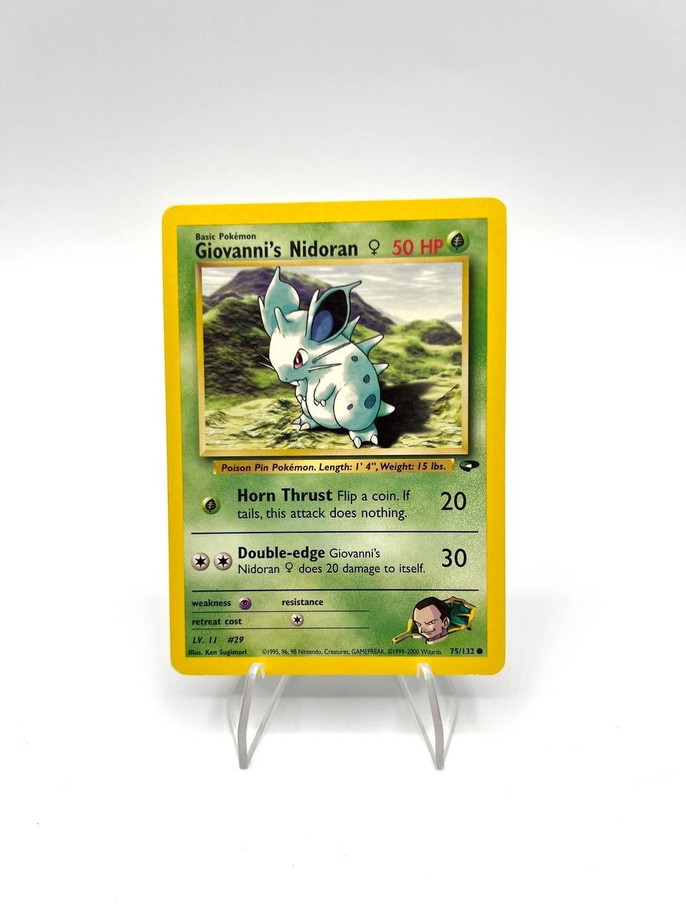 Carta pokemon Giovanni's Nidoran 75/132 set Gym Heroes Excellent Vintage Inglese