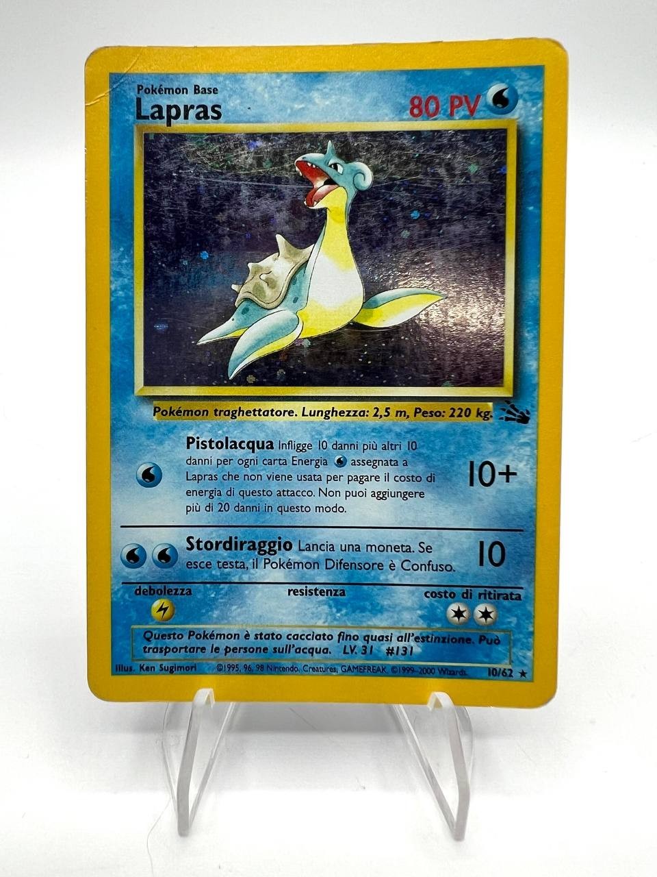 carta POKÉMON set FOSSIL FO LAPRAS HOLO 10/62 Played Italiano Vinatge
