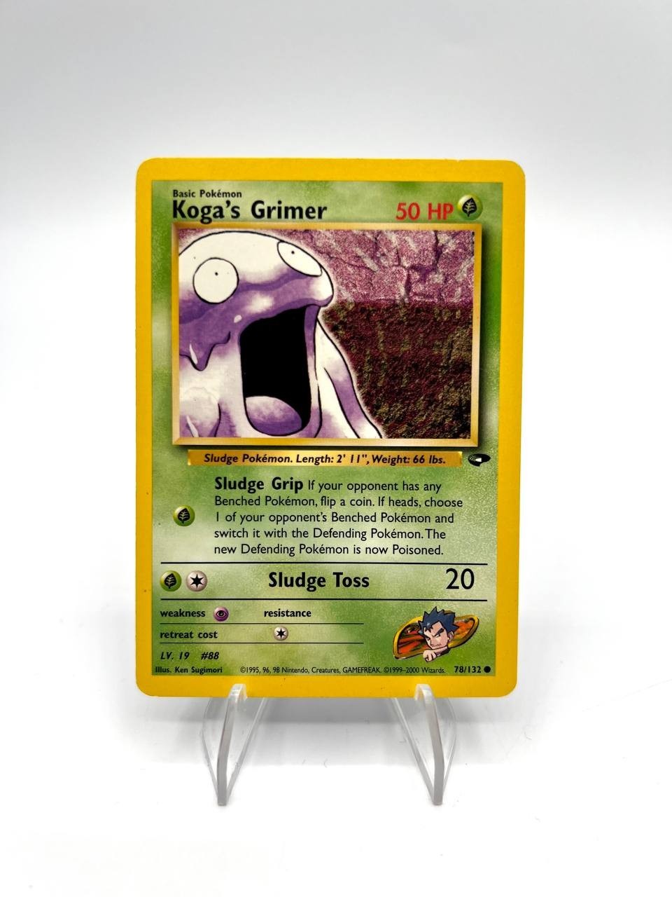 Carta pokemon Koga's Grimer 78/132 set Gym Challenge Vintage Inglese Excellent
