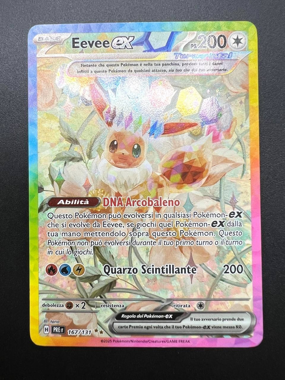 Carta Pokemon Eevee 167/131 set Evoluzioni Prismatiche Italiano Near mint Holo