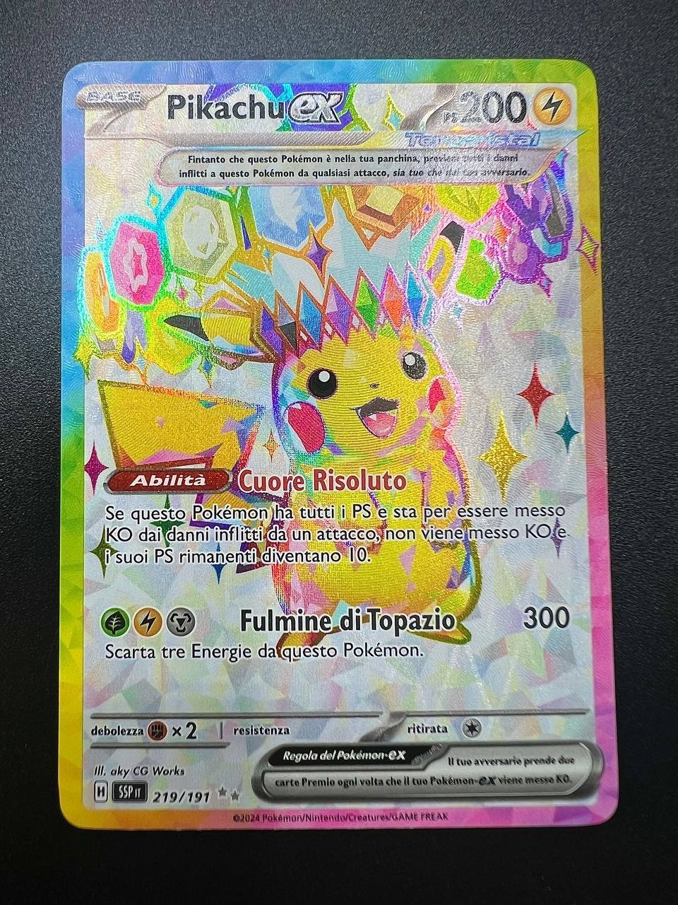 Carta pokemon PIKACHU EX 219/191 SSP set scintille folgoranti Near Mint Italiano