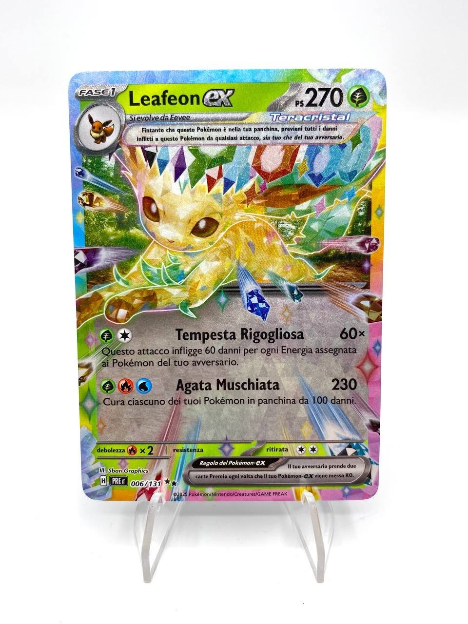 Carta Pokémon LEAFEON EX PRE it 006/131 SET EVOLUZIONI PRISMATICHE Italiano NM
