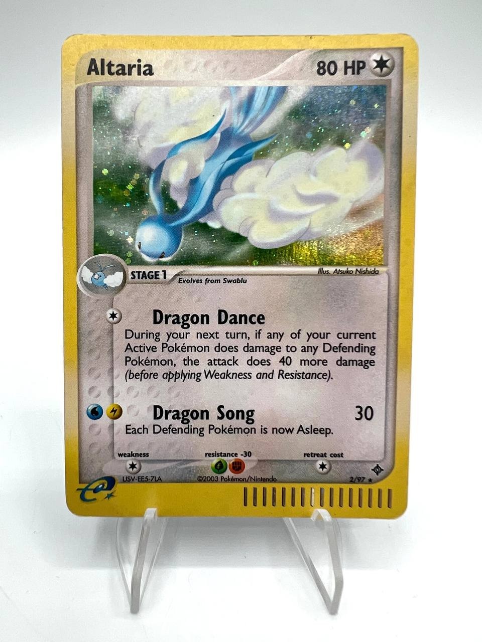 Carta Pokemon Altaria 2/97 set EX Dragon Inglese Holo 2003 Vintage Played