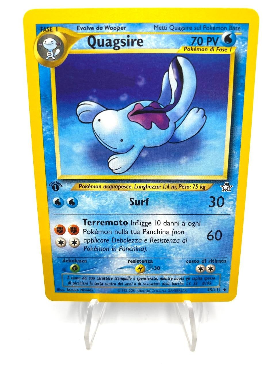Carta pokemon Quagsire set Neo Genesis 45/111 Vintage 1a edizione Italiano NM