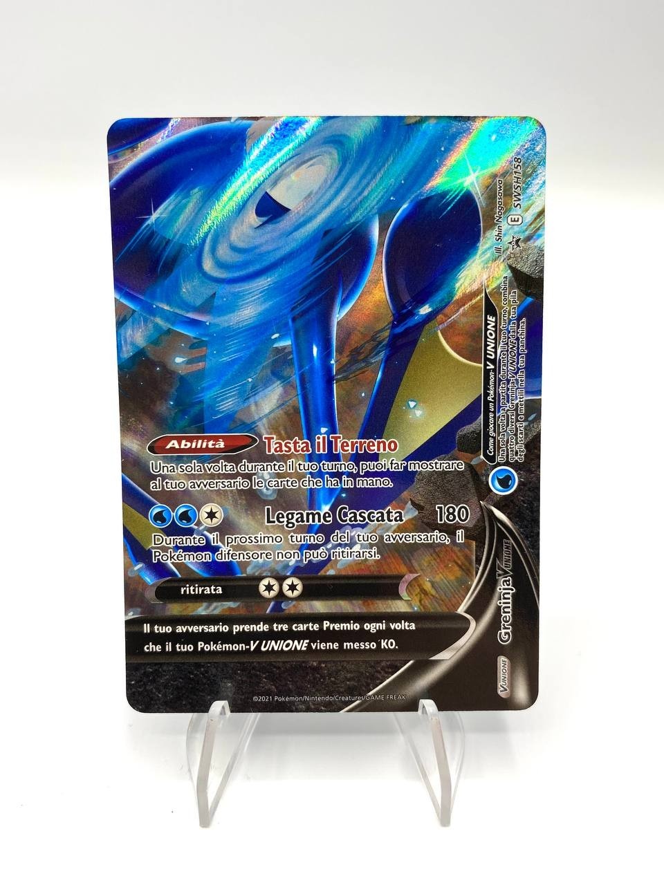 Carta Pokemon Greninja V Unione SWSH157 Oversized JUMBO Black Star Promo NM ITA