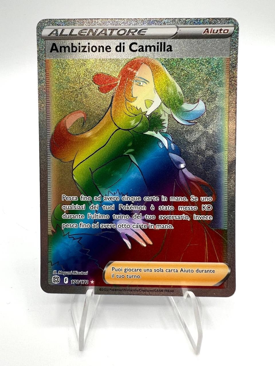 Carta pokemon Ambizione Di Camilla Hyper 178/172 Set Astri Lucenti Italiano holo