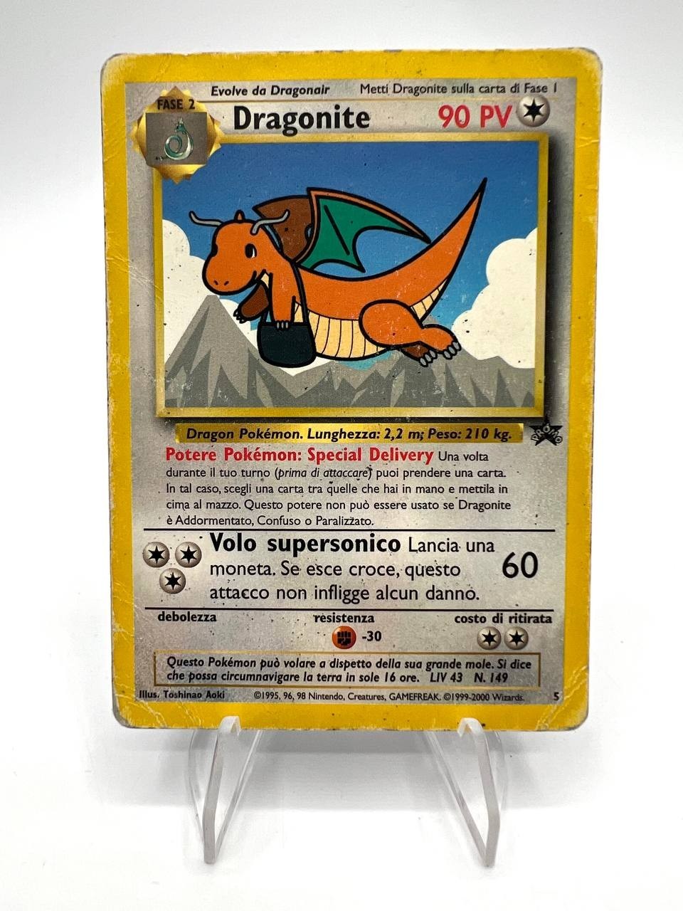 Carta Pokemon Dragonite 5 Black Star Promo Primo Film Italiano Vintage Poor