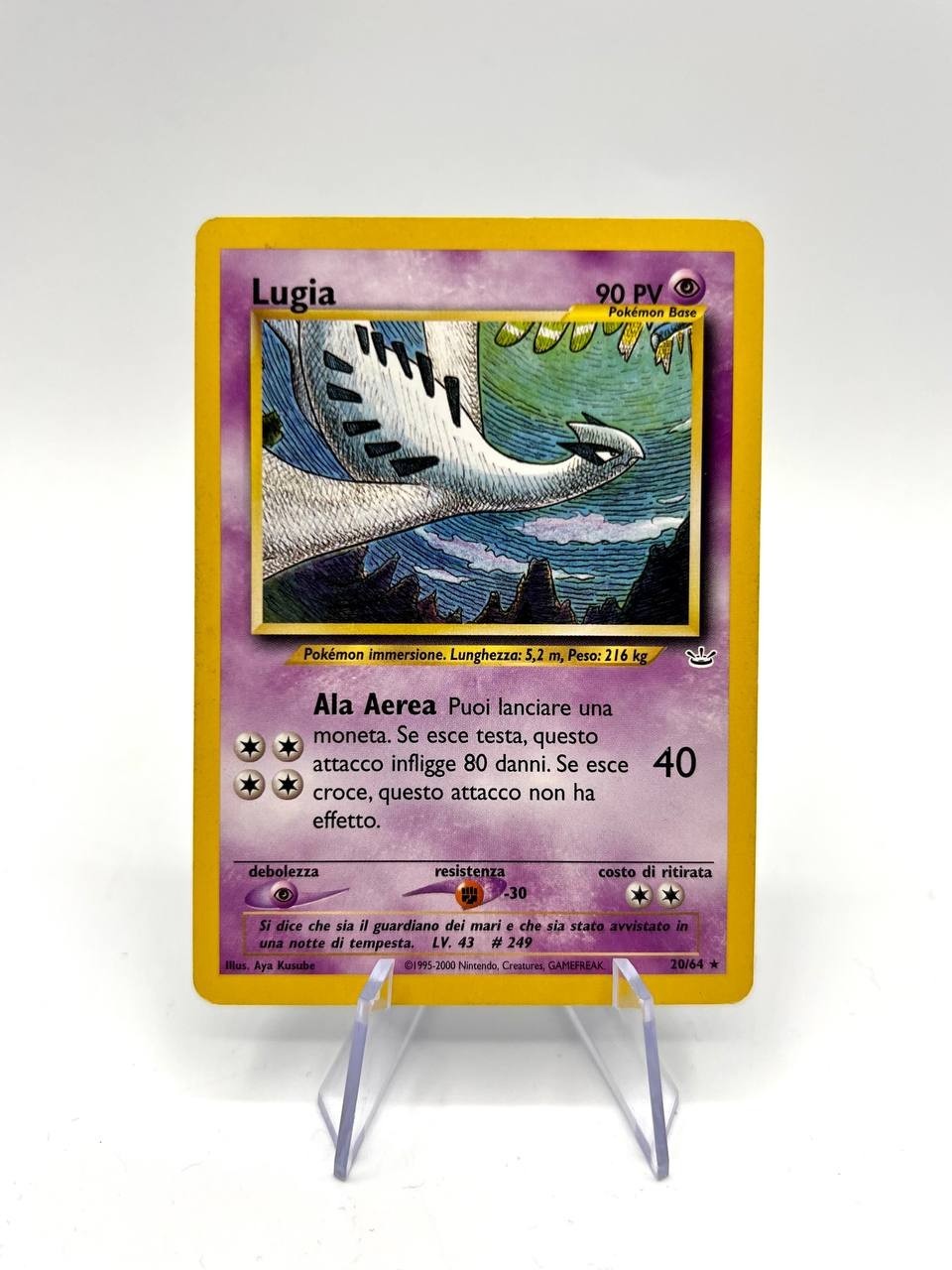 Carta Pokemon Lugia 20/64 vintage Neo Revelation rara no holo italiano good