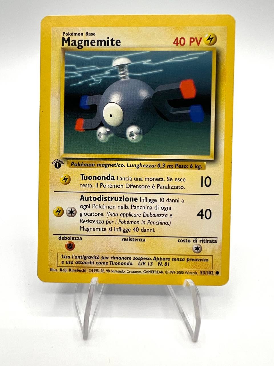 Carta pokemon Magnemite 53/102 no holo italiano set base 1a edizione Vintage