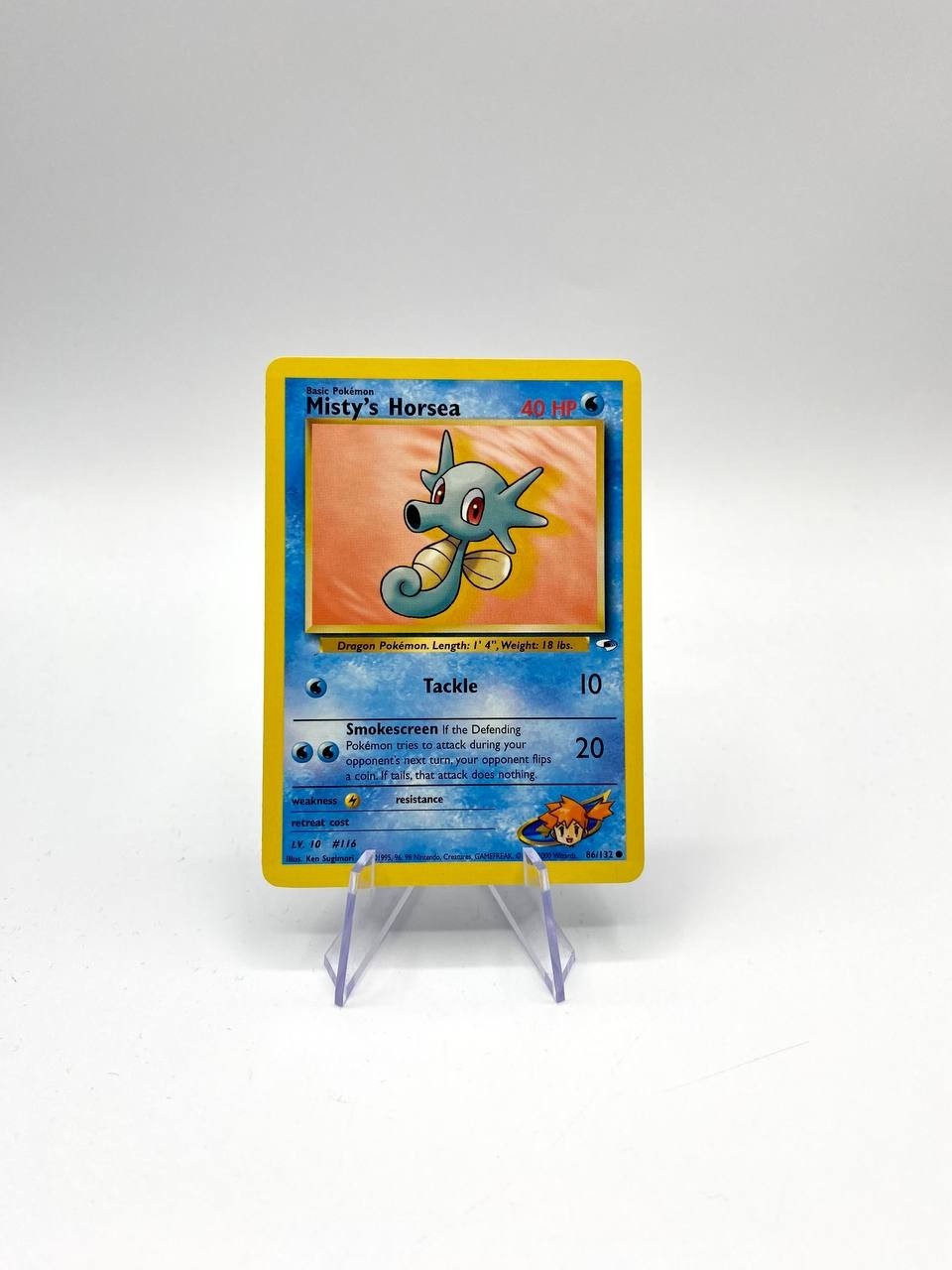 Carta pokemon Misty's Horsea 86/132 set Gym Heroes Vintage Excellent Inglese