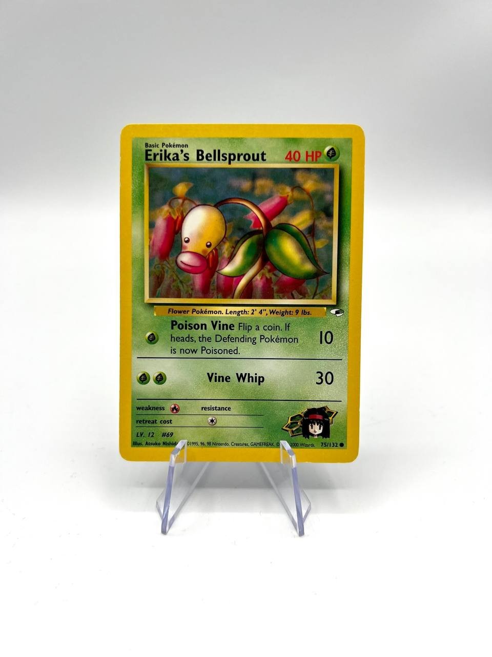 Carta pokemon Erika’s Bellsprout 75/132 set Gym Heroes inglese Vintage Good