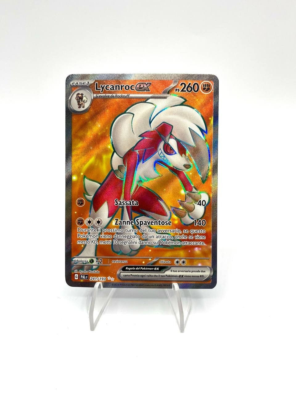 Carta pokemon Lycanroc ex 241/193 PAL set Evoluzioni a paldea Holo Near mint ITA
