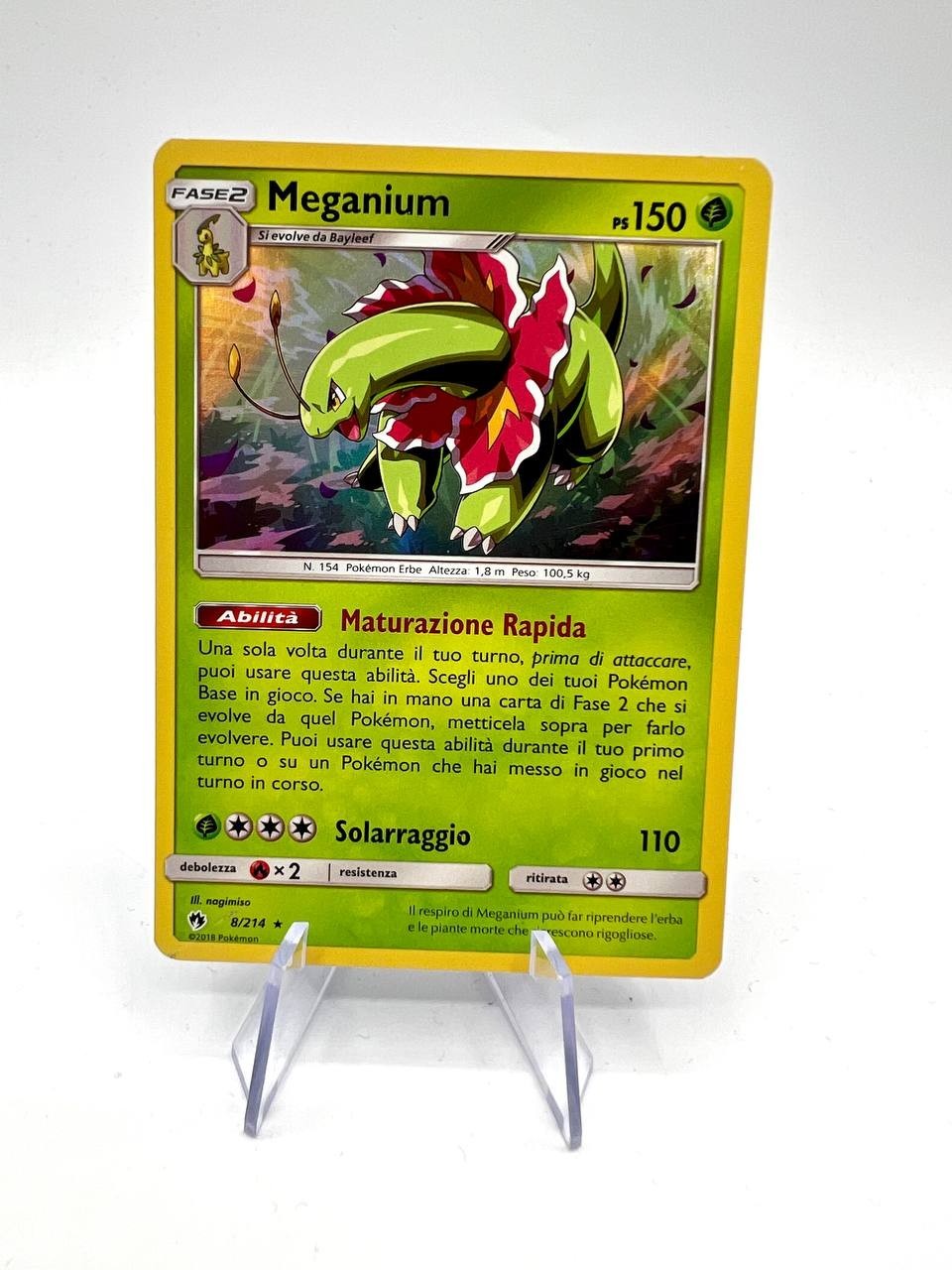 Carta pokemon Meganium 8/214 set Tuoni perduti Played Italiano Holo