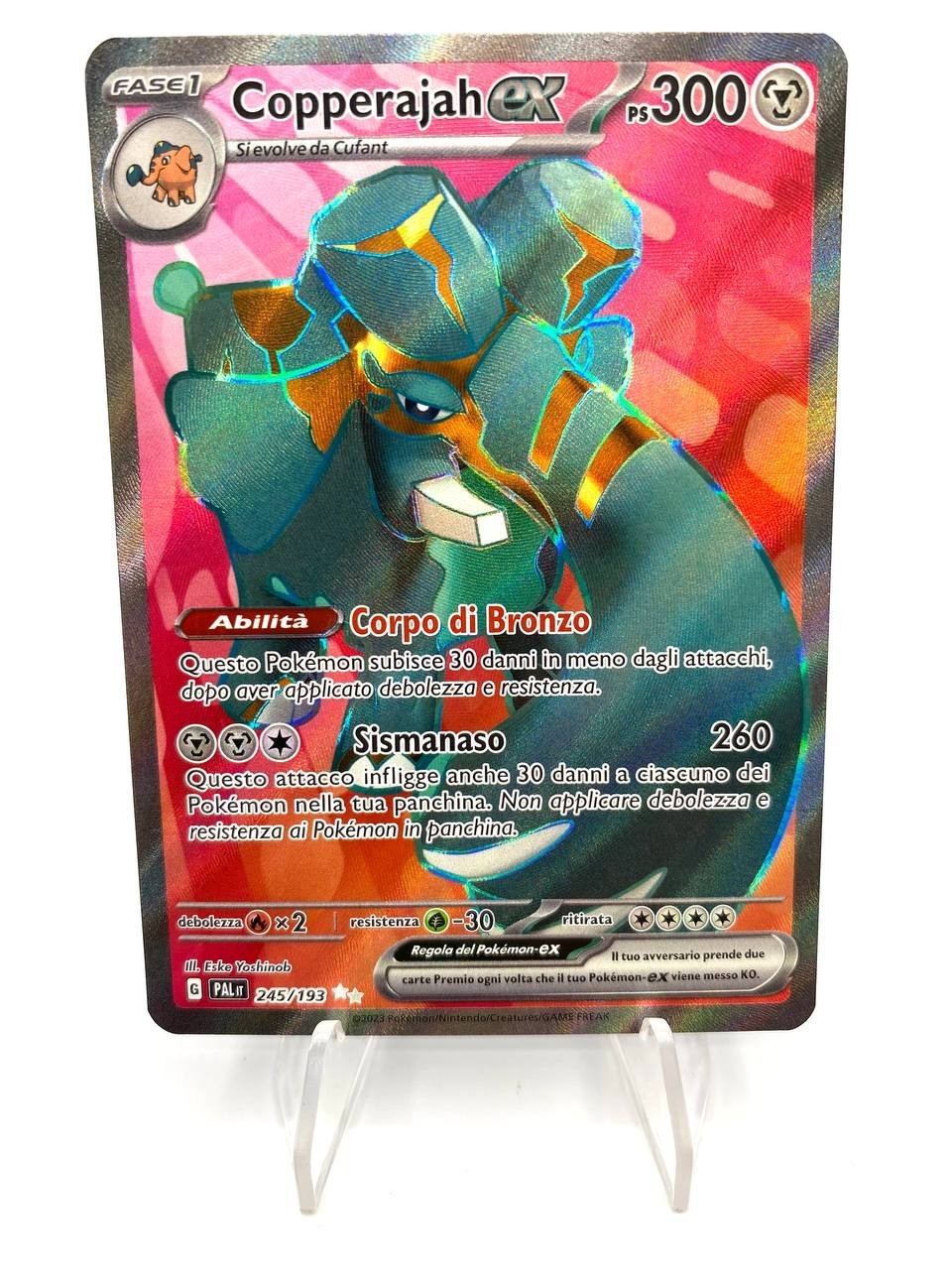 Carta Pokemon Copperajah Ex PAL it 245/193 set Evoluzioni a Paldea Italiano NM