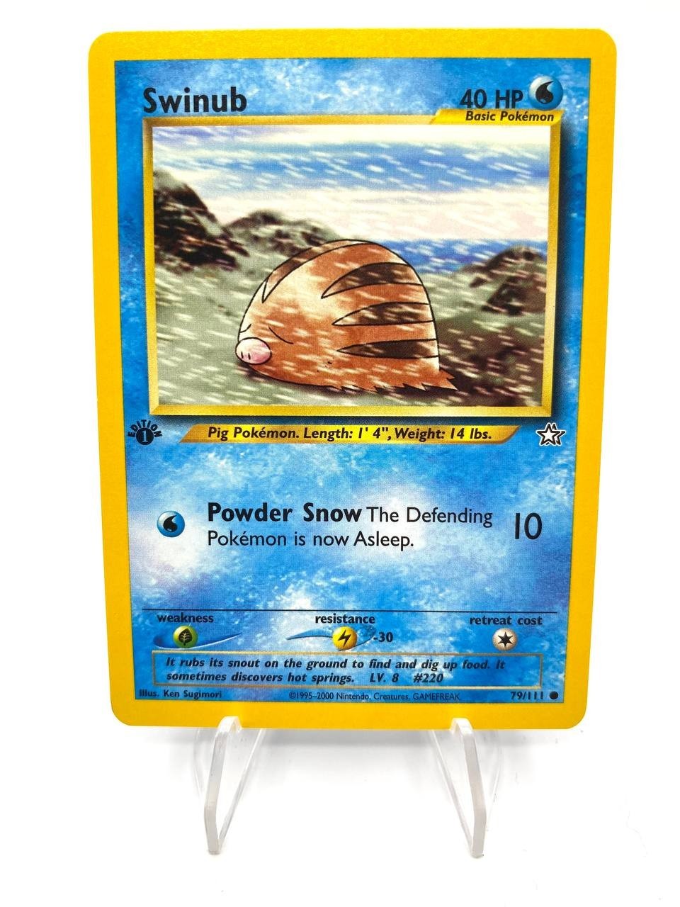 Carta pokemon Swinub 79/111 1st Edition set Neo Genesis ENG Excellent Vintage