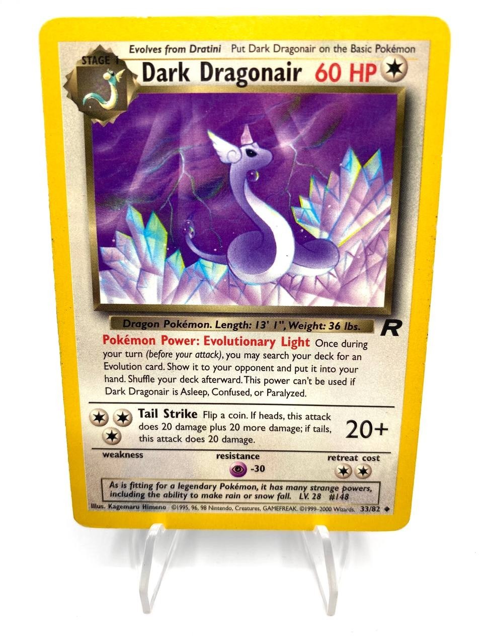 Carta Pokémon Dark Dragonair 33/82 Team rocket Vintage Played No holo Inglese