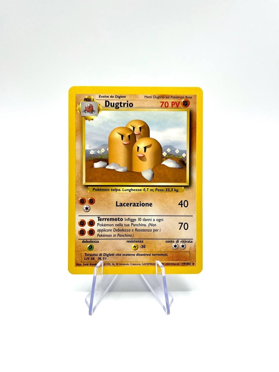 Carta Pokémon DUGTRIO Set Base BS 19/102 Italiano Excellent no holo Vintage