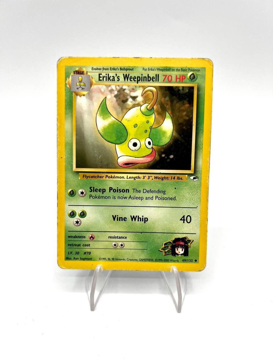 Carta Pokemon Erika's Weepinbell 49/132 set Gym Heroes Vintage Poor Inglese