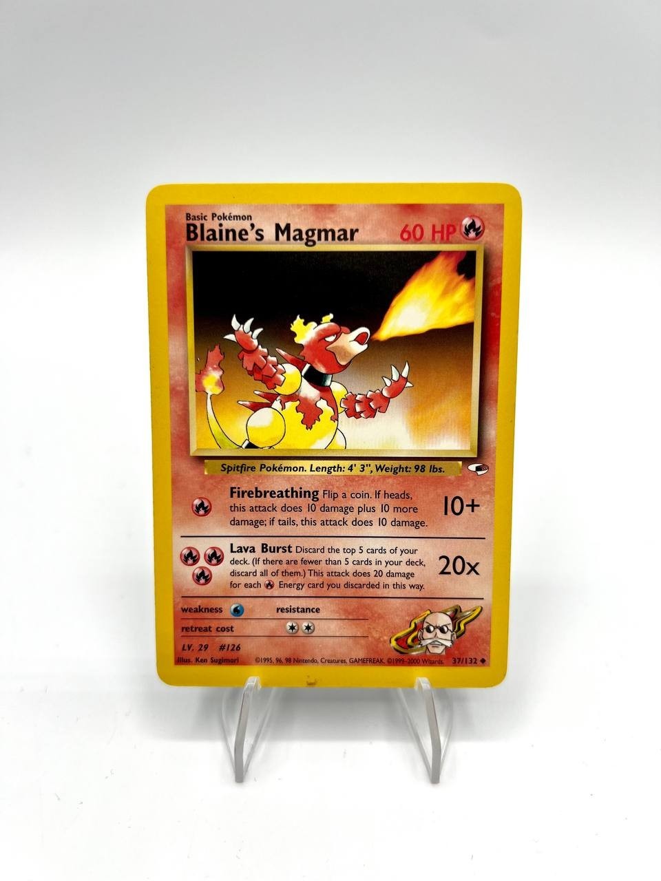 Carta pokemon Blaine's Magmar 37/132 set Gym Heroes Inglese Excellent Vintage