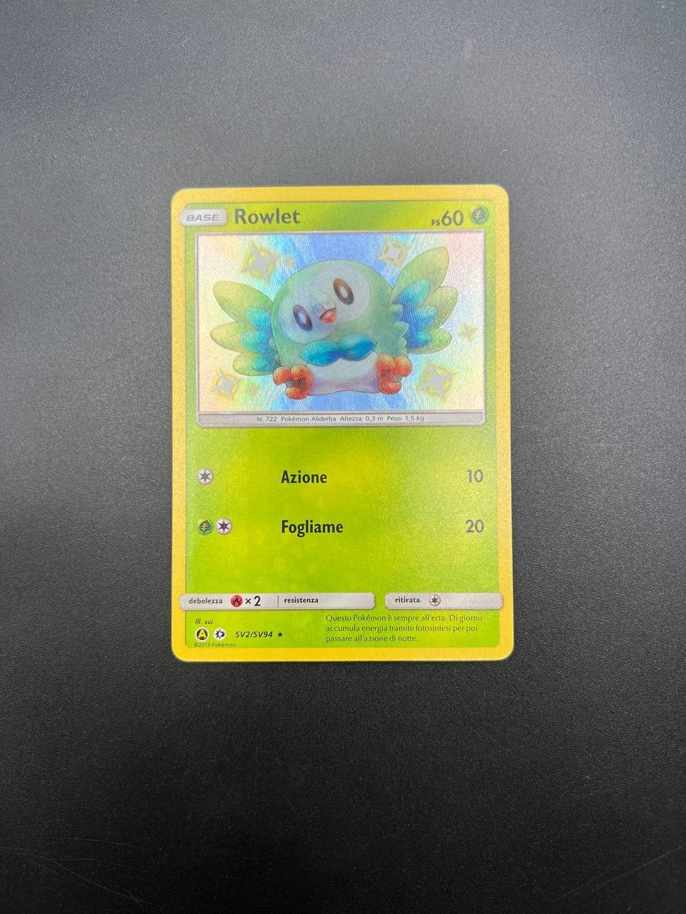 Carta Pokemon Rowlet SV2/SV94 set Destino sfuggente Italiano Holo Near mint