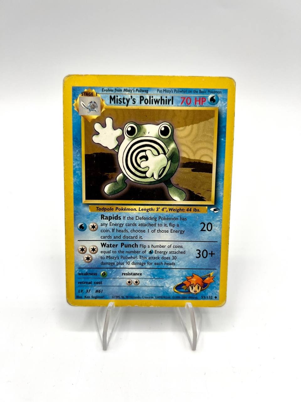 Carta pokemon Misty's Poliwhirl 53/132 set Gym Heroes Vintage Inglese Poor