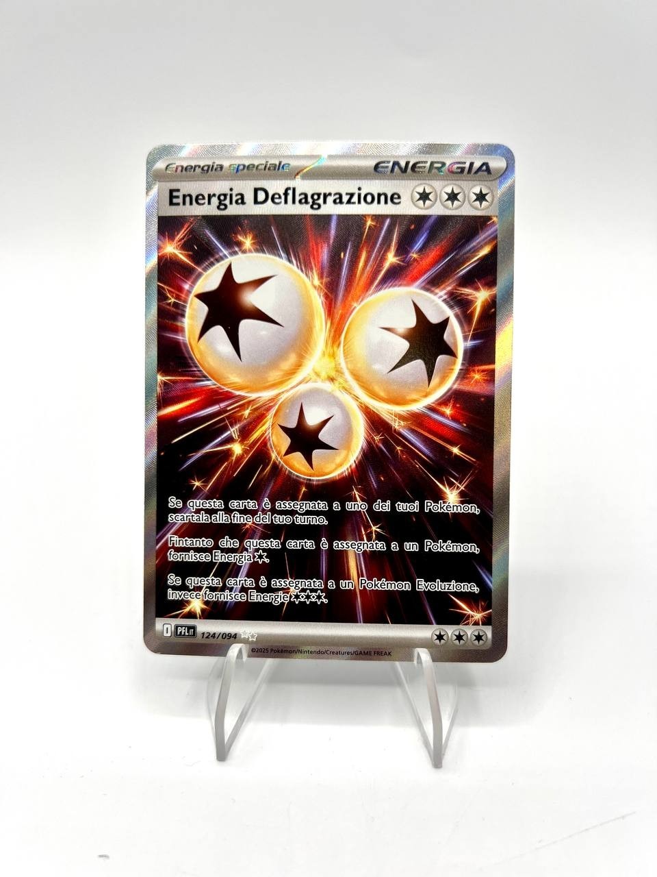 Carta pokemon 124-094 Energia Deflagrazione Full Art Fiamme spettrale PFL Ita NM