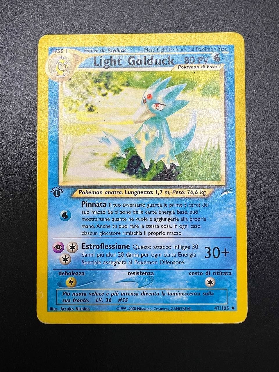 carta pokemon light golduck NDE 47 Neo Destiny italiano played prima edizione