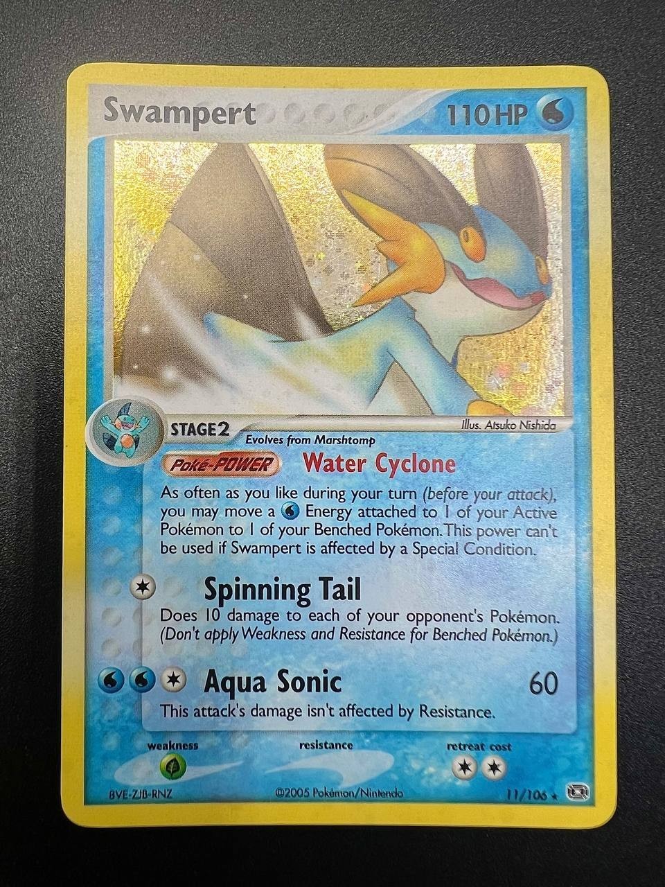 Carta Pokemon set EX EMERALD 11/106 Swampert Holo Inglese Excellent Vintage