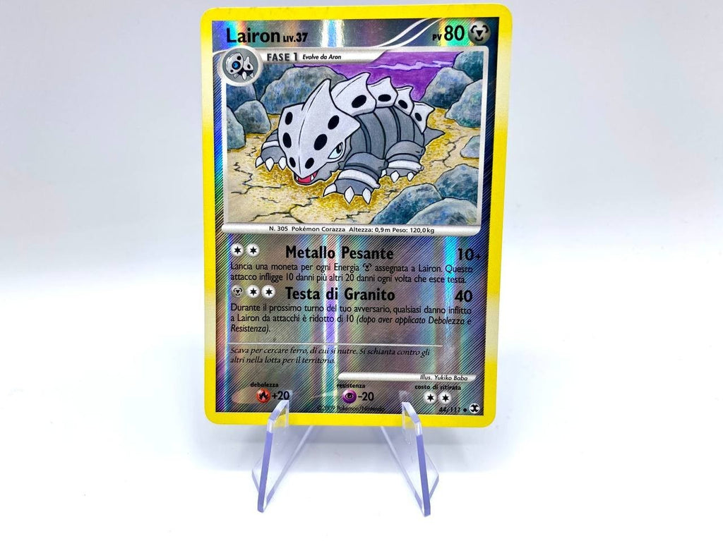 Carta Pokemon lairon liv.37 44/111 REVERSE HOLO RISING RIVALS POKEMON ITA NM