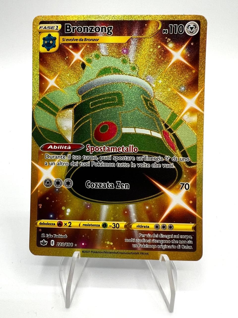 Carta pokemon Bronzong 223/198 set Regno glaciale holo Gold Excellent Italiano