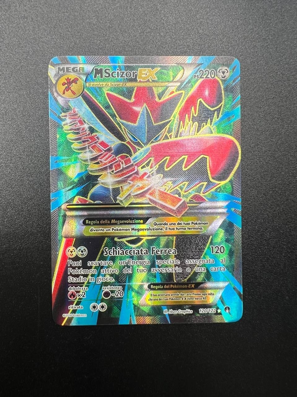 2016 Pokemon XY turbocrash Mega Scizor 120/122 italiano rara near mint-