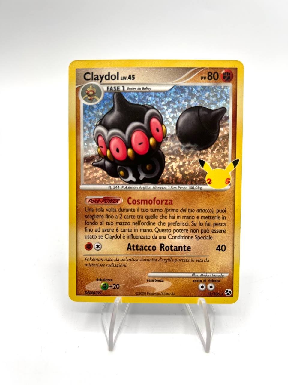 Carta pokemon li 45 CLAYDOL 15/106 set 25th Gran festa Italiano Holo Near mint