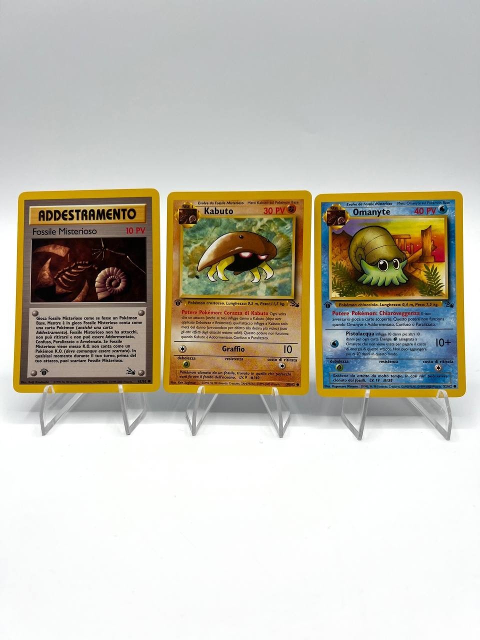 Lotto Pokémon Kabuto 50/62 omanyte 052/062 Fossile misterioso 1a ed Fossil EXC