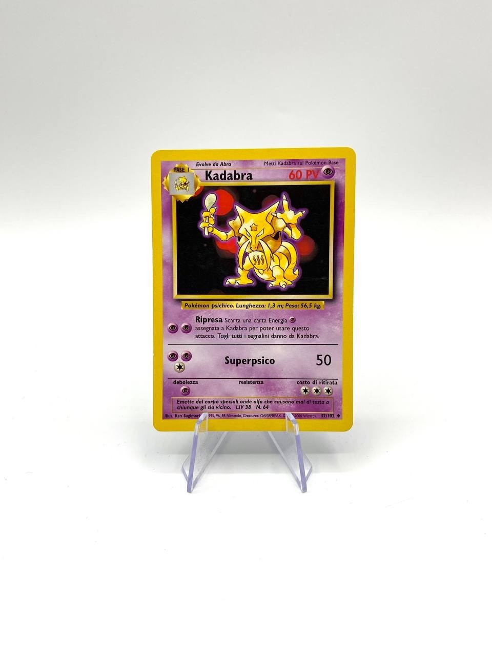 Carta Pokémon Kadabra set Base BS 32/102 Italiano Excellent Vintage No holo