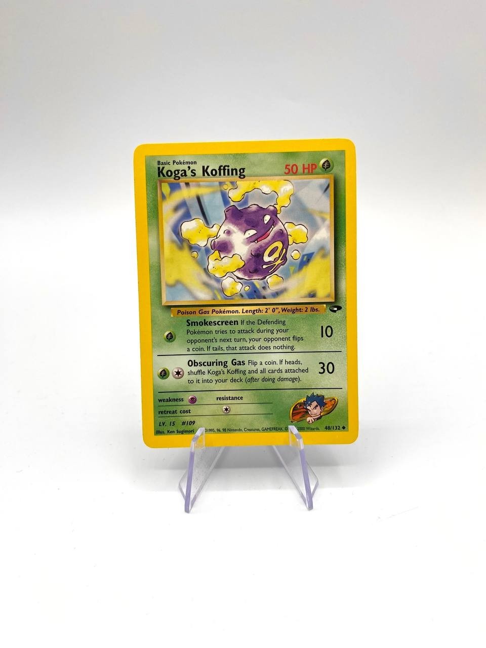 Carta Pokémon set Gym Challenge Koga's Koffing 48/132 Vintage good Inglese