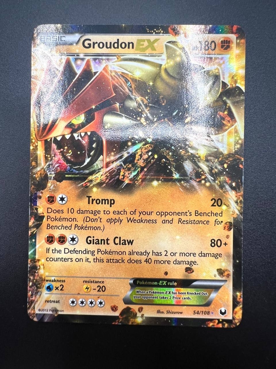 Carta Pokemon Groudon EX 54/108 set Black & White Dark Explorers Holo Inglese NM