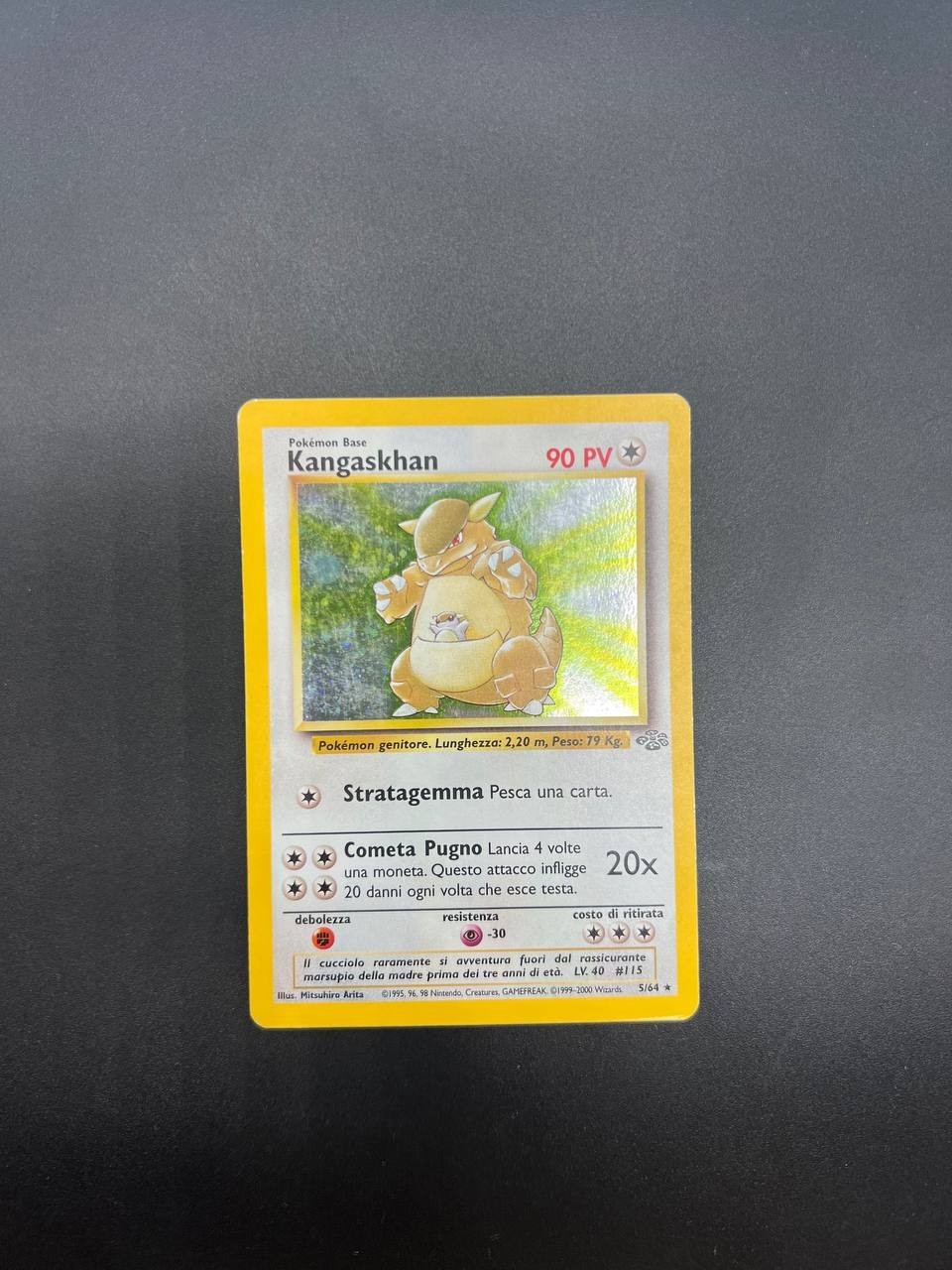 Carta pokemon KANGASKHAN Set Jungle JU Holo 5/64 Italiano Played Vintage