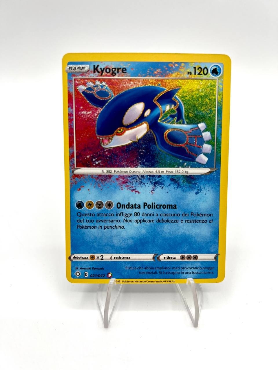 Carta Pokemon Kyogre 021/072 Rara Policroma set Destino splendente NM Holo ITA