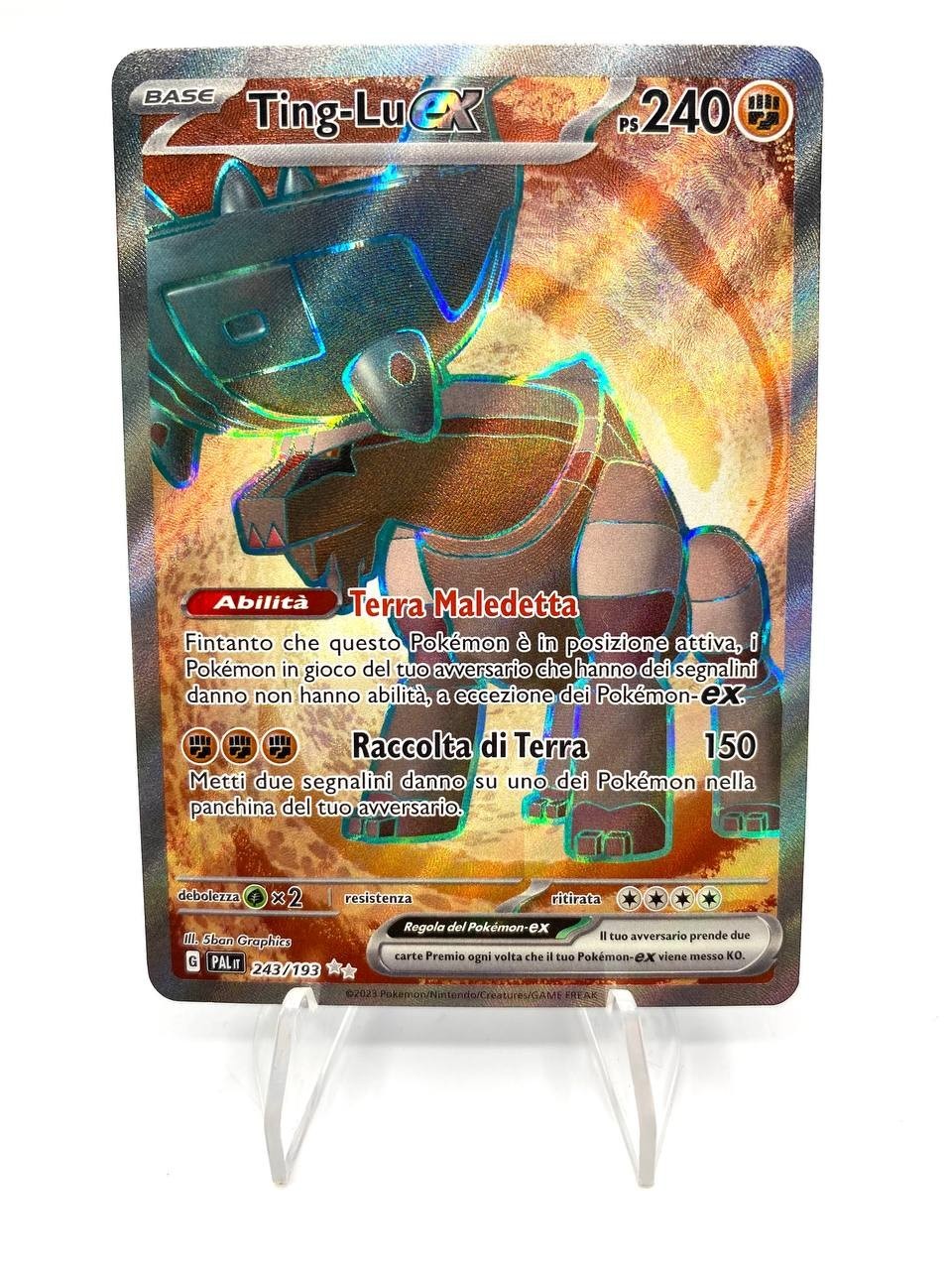 Carta pokemon 243-193 Ting-Lu ex Full Art PAL set Evoluzioni A Paldea ITA NM
