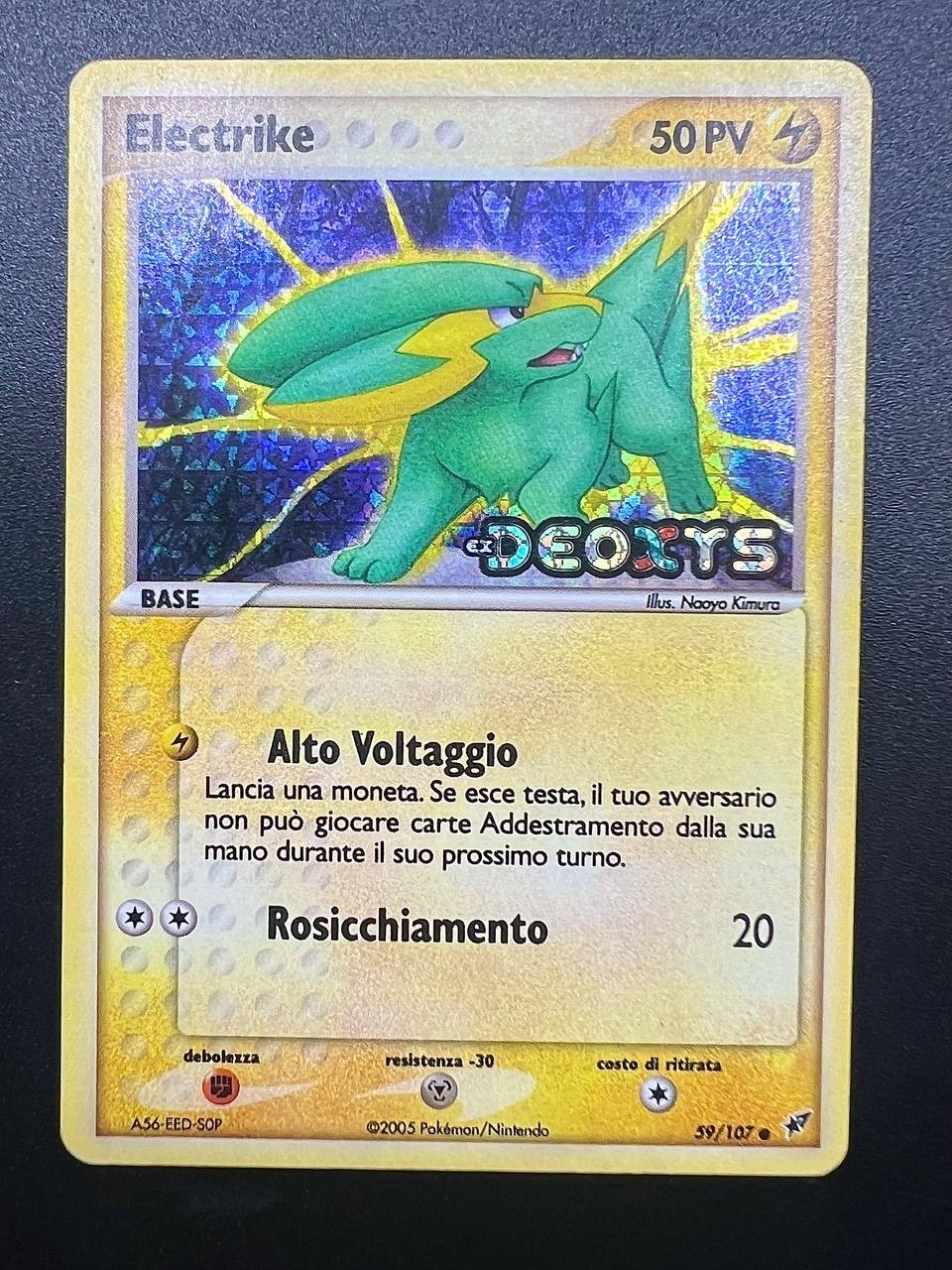 Pokemon Electrike EX Deoxys 59/107 DX Stamped Italiano Holo Vintage Excellent