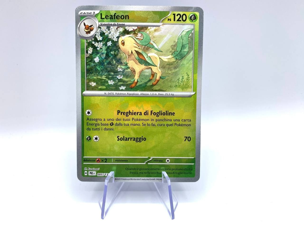 Pokemon TCG Leafeon Master Ball Holo Evoluzioni prismatiche Italiano 005/131 NM