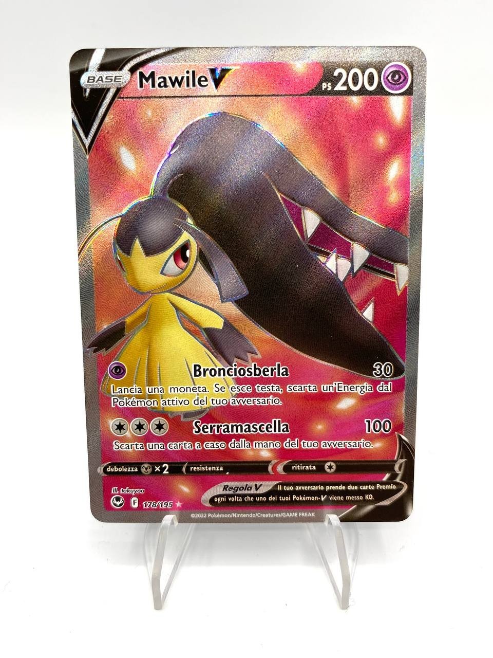 Carta Pokemon Mawile V 178/195 set Tempesta argentata Near Mint Holo Italiano