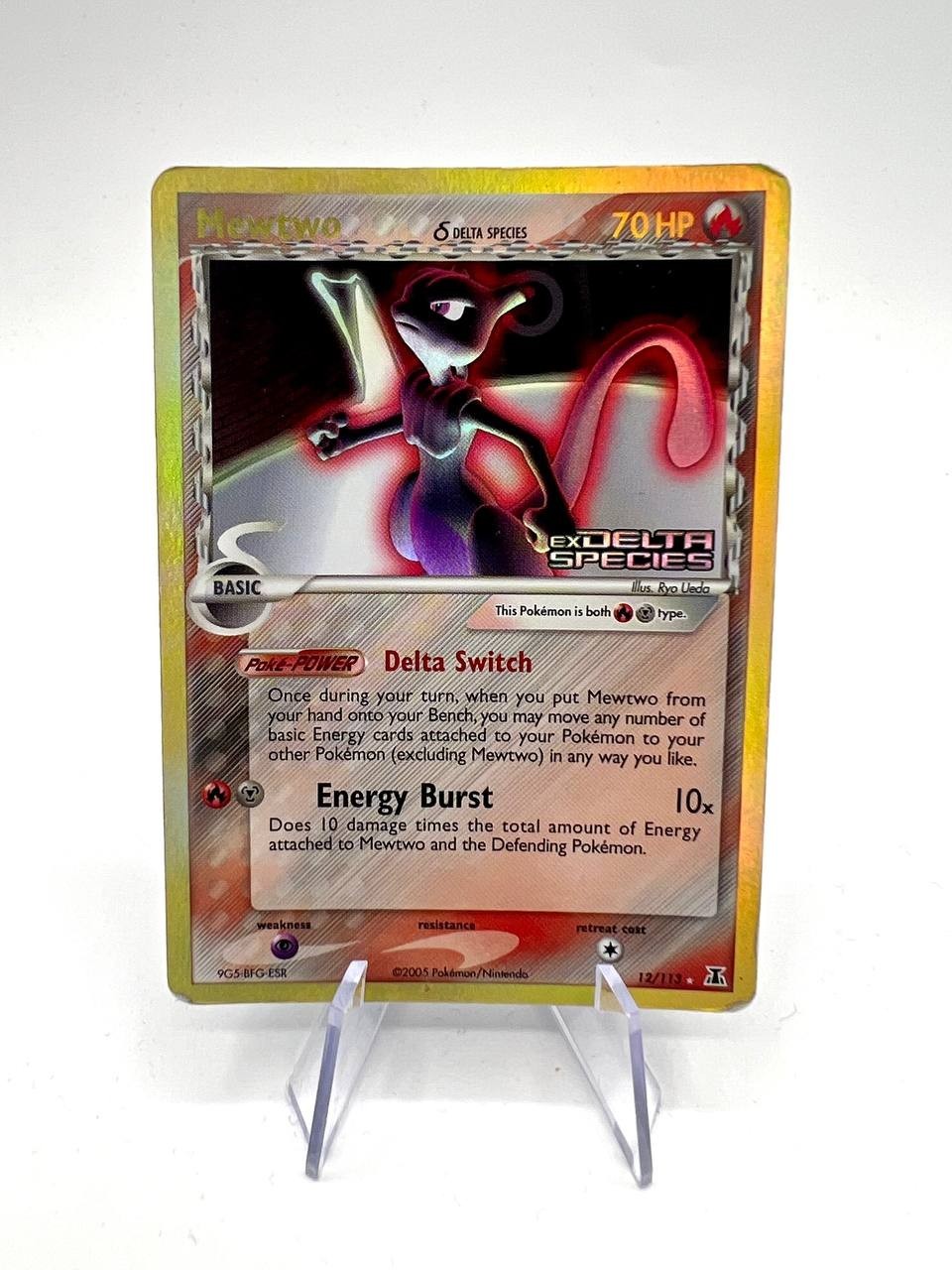 Pokemon EX Delta Species Mewtwo 12/113 holo reverse stamed inglese played