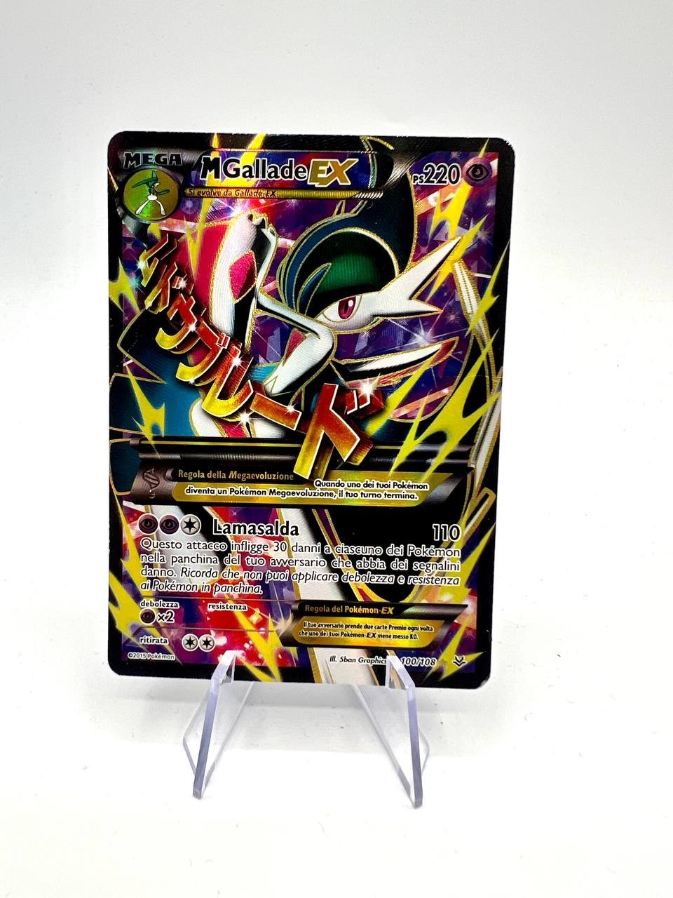 Carta pokemon M Gallade EX 100/108 set Furie volanti Italiano Poor holo