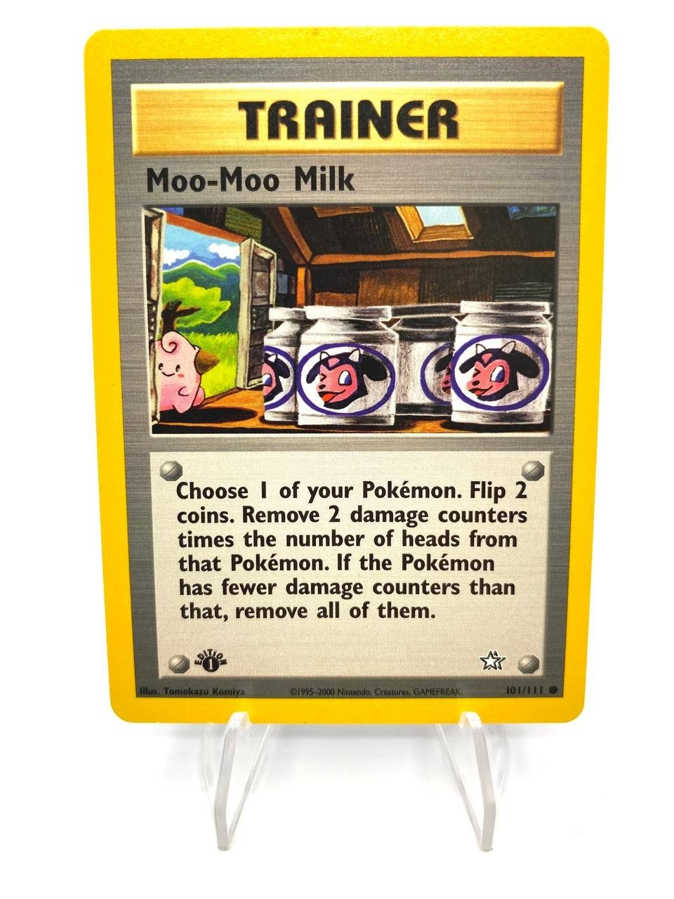 Carta POKEMON set NEO GENESIS MOO-MOO MILK 101/111 1st edition Near mint